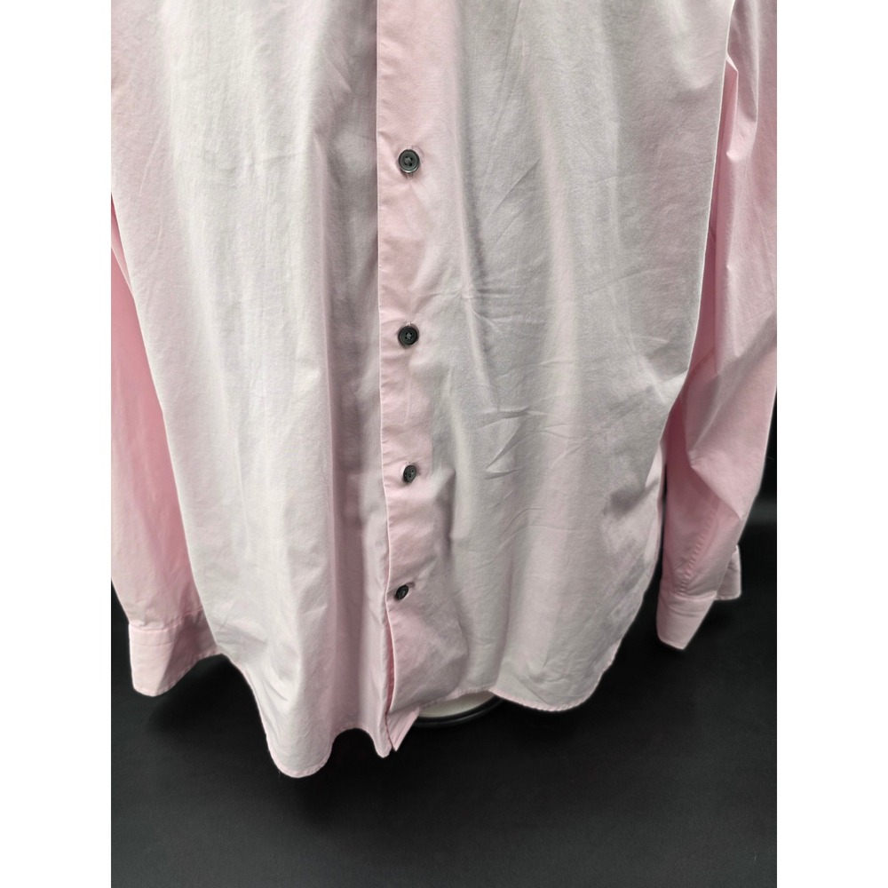 Express 1MX Men's Modern Fit Stretch Pink Long Sleeve Button Up Shirt - Picture 5 of 16